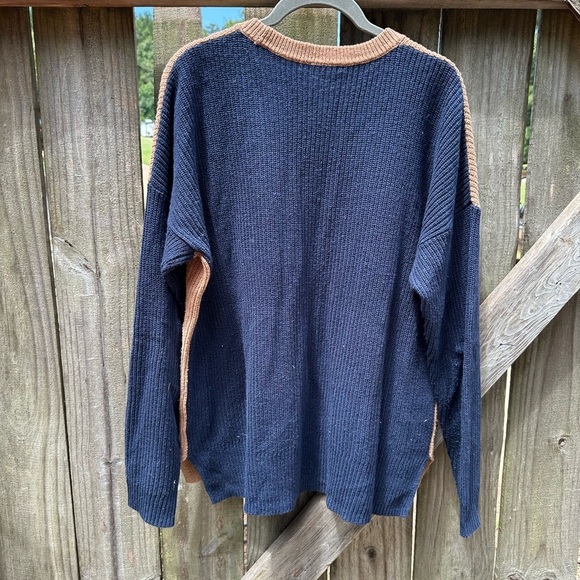 Madewell Thompson Pocket Pullover Sweater in Colorblock In Heather Timber - Picture 13 of 13